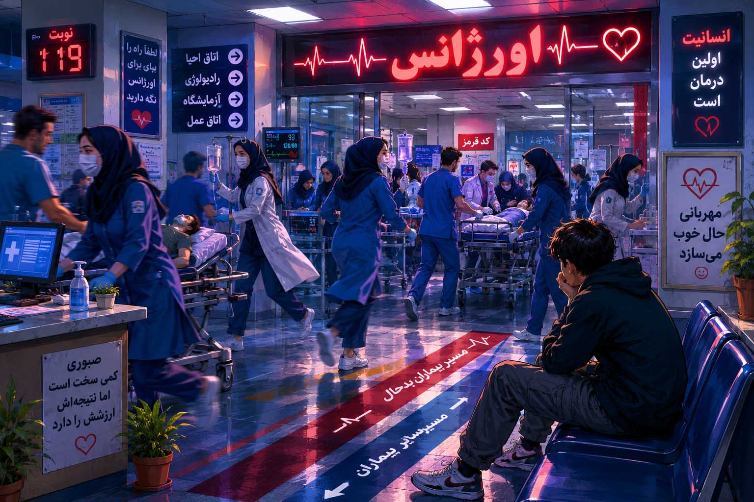 اورژانس شلوغ و انتظار بیماران